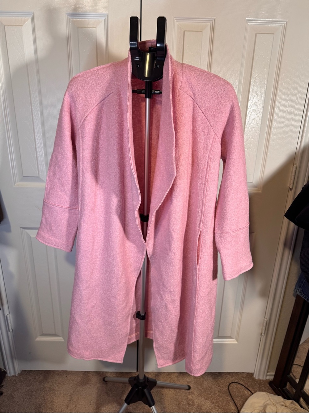 Tahari Light Pink Open-Front Knit Cardigan